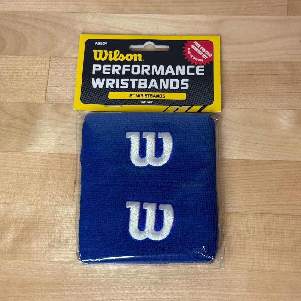 VTG Wilson Performance Wristbands Royal Blue 2 In. Sweatbands One Pair A6634 NEW